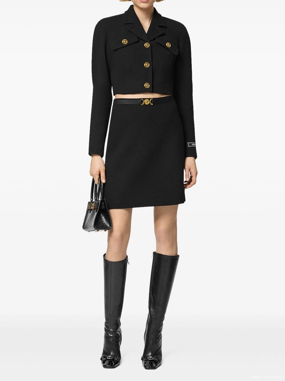 Affordable Head-buttons jacket Versace Women cropped Medusa 0813